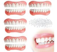 GXGM 4 Paia Denti finti da applicare da soli,Faccette Dentali Universali Superiore E Inferiore Provvisoria Denti Finti Di Denti Cattivi Denti Imperfetti,Con gel per la dentizione