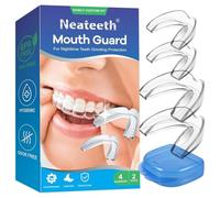 GXGM 4 Pezzi Bite Bruxismo Notturno, Bite Antirussamento, Allineatore Dentale, 2 Taglie Paradenti per Digrignare i Denti, Modellabile Mouth Guard, Per Migliora La Qualità Del Sonno, Unisex