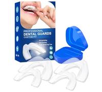 GXGM 4 Pezzi Bite per bruxismo, 2 Taglie Paradenti per Digrignare i Denti, Modellabile Mouth Guard,Migliora bite bruxismo, Antirussamento,Per Migliora La Qualità Del Sonno, Unisex