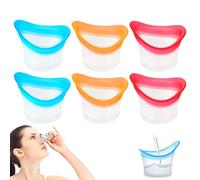 GXGM 6 Pcs 10 ml Tazza Per Lavaggio Oculare Portatile | Ciotola per il lavaggio degli occhi morbida e riutilizzabile, indicata in caso di fastidi agli occhi (rosa, blu, arancione)