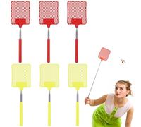 GXGM 6 Pezzi Paletta Mosche,Estensibile Scacciamosche Manuale,Portatile Scacciamosche,Acciaio, Per Zanzare e Insetti