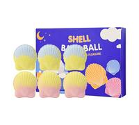 GXGM Bombe da bagno profumate a forma di conchiglia, set 6 pezzi bath bombs effervescenti per idratare e rilassare, sfere frizzanti SPA con aromaterapia, donna Natale, compleanno