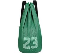 GXGM Borsa a Rete Multifunzione,Sacca da Pallone,Borsa da Basket N.23,Zaino da Palestra,con Ampie Tasche con Coulisse,Borsa a Rete per Calcio,Basket,Tennis(Verde)