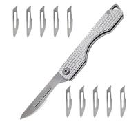 GXGM Coltellino Portachiavi in acciaio inox, Coltellino tascabile per campeggio,escursionismo,caccia,Viene fornito con 10 lame