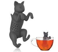 GXGM Infusore per Tisane Silicone Infusori da Tè in Silicone Riutilizzabili Cute Animal Infusore da Tè Infusore per Te e Tisane a Infuser Divertente Colino da Tè per Tazza, Gatto Nero, 1 pezzo