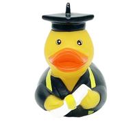 GXGM Paperelle di Gomma, Paperella da bagno con tocco da laureato e rotolo di pergamena, idea regalo originale e divertente, 1 pezzo