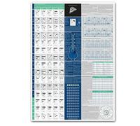 GXGM Poster con Accordi di Chitarra 21x30CM,Guida Educativa di Riferimento per Principianti,56 Accordi Codificati a Colori,Stampati su Carta Vinilica Anti-Strappo