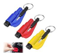 GXGM Set di attrezzi per finestre rotte per auto in 3 pezzi Portachiavi di emergenza 3 in 1 e taglierina per cinture di sicurezza