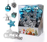 Gxhong Set di decorazioni per albero di Natale, Decorazioni Albero di Natale Palline, Natale Palline ed Un Puntale per Albero di Natale, Ornamenti Decorativi Ciondoli Regali, blu
