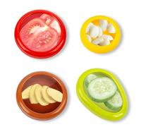 Gxhong Wiederverwendbar Silicone Fruit Storage Containers, 4pcs Frischhaltebehälter Obst, Obst GemüSe Sparer, Avocado Aufbewahrung Mit Deckel, Silikon Obst Aufbewahrungsboxen, Für Lagerung Obst Gemüse