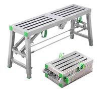 GXILUK Scala Pieghevole in Acciaio, ponteggio Pieghevole Portatile da 400 kg di carico, Piattaforma di Lavoro Regolabile in Altezza, Torre di impalcatura per la Pulizia di campe