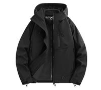 GXJIXf 3-in-1 Fall-Winter Coats with Hood, 2026 New Snow Ski Jacket, Waterproof Windproof, Fleece Lined, for Women and Men (Black,L)