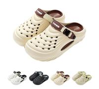 GXJIXf Breathable Slip-On Sandals for Men, EVA Platform Beach Slippers, Non-Slip, Lightweight, Comfortable Foot Feel, for Indoor Outdoor (Khaki,42-43)