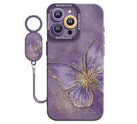 GXJIXf Butterfly Pattern iPhone Case, Silicone Shockproof, Raised Camera Protection, Suitable for Butterfly and Oil Painting Art Lovers (12,Purple)