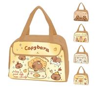 GXJIXf Capybara Lunch Bag, Cute Large Capacity Insulated Bag, Waterproof and Heat-Insulating, Easy to Clean, for Work, Office, Travel (Type D)
