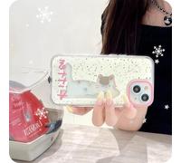 GXJIXf Christmas Light-Up Phone Case, Incoming Call LED Flash case, Cute Merry Christmas Phone Case, for iPhone 17/16/15/14/13 (16,Horizontal Cat)