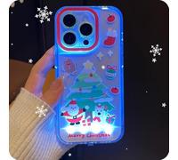 GXJIXf Christmas Light-Up Phone Case, Incoming Call LED Flash case, Cute Merry Christmas Phone Case, for iPhone 17/16/15/14/13 (16pro,Santa Claus)