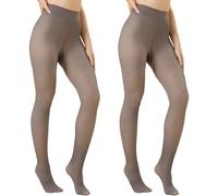 GXJIXf Faux Sheer Women's Fleece Lined Tights, Sheer Thermal Pantyhose, Thick Warm, for Cold Winter (brown+brown,M)