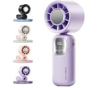 GXJIXf Portable Handheld Turbofan, Foldable Mini Ice Cooling Fan, 5 Speed Adjustable, Up to 12 Working Hours, for Outdoor/Indoor (purple)