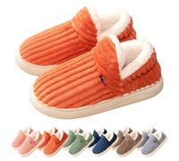 GXJIXf Puffy Slipper Booties for Women, Cloud Slippers, Comfy House Winter Warm Boots with Anti-Slip Sole (Orange,X-L)
