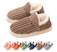 GXJIXf Puffy Slipper Booties for Women, Cloud Slippers, Comfy House Winter Warm Boots with Anti-Slip Sole (Brown,XX-L)
