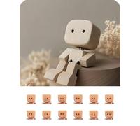 GXJIXf Shaking Wooden Man, Handcrafted Shaking Wooden Man Figurine, Car Dashboard Decorations, with 12 pcs Magnetic Expressions (TypeA)
