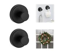 GXJIXf The Suction Cup Hooks for Door Wreaths, 2025 New No Drill Removable suction cup hook, for Window, Bathroom, Mirrors (black,2pcs)