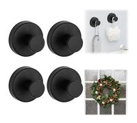 GXJIXf The Suction Cup Hooks for Door Wreaths, 2025 New No Drill Removable suction cup hook, for Window, Bathroom, Mirrors (black,4pcs)