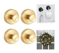 GXJIXf The Suction Cup Hooks for Door Wreaths, 2025 New No Drill Removable suction cup hook, for Window, Bathroom, Mirrors (golden,4pcs)