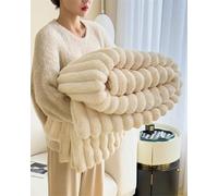 GXJIXf Thickened Rabbit Plush&Milk Velvet Cover Blanket, Ultra Sofa blanket, Faux Fur Blankets, for Winter Home Warm (White,70.87 * 78.74in/180 * 200cm)