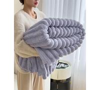 GXJIXf Thickened Rabbit Plush&Milk Velvet Cover Blanket, Ultra Sofa blanket, Faux Fur Blankets, for Winter Home Warm (Purple,47.24 * 78.74in/120 * 200cm)