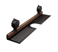 GXJIXf Walnut Bathroom Suction Cup Shelf, no drill faucet organizer rack, Suction Cup Installation, Stable Load-Bearing, for Bathroom and Kitchen (Black,40CM)