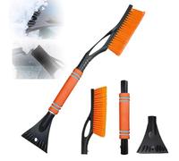 Gxlaihly Raschietto per Ghiaccio e Spazzola da Neve 2 in 1,Spazzola da Neve per Auto,Raschietto Ghiaccio Auto,per Auto Spazzola Neve Staccabile Scopa Rimozione Neve (Colore Arancia)