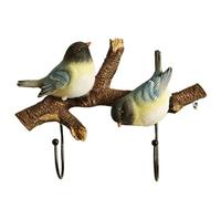 GXMDSGZ Appendiabiti con 2 uccelli sul ramo di un albero e ganci Per Riporre Piccoli Oggetti Come Chiavi(2 hooks Blue)