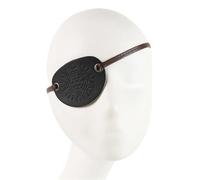 GXMDSGZ Benda sull'occhio vintage in ecopelle nera, accessori for costumi da pirata, oggetti di scena cosplay(Black)