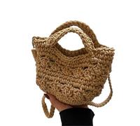 GXMDSGZ Borsa a tracolla lavorata a maglia, design casual da spiaggia, piccola borsa donna in tessuto morbido Per lezioni, lavoro, vacanze(Khaki)