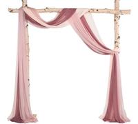 GXMDSGZ Drappeggio di Arco di Nozze 2 Pezzi 75 * 600 cm Drappeggio for Arco Nuziale in Chiffon + Set Combinato di Fiori Artificiali, Decorazioni for Cerimonie all'aperto in casa(B Without Flower)