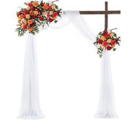 GXMDSGZ Drappeggio di Arco di Nozze Tende in Tessuto Chiffon for Decorazioni di ricevimento for la Cerimonia dell'Arco Nuziale for Festa Compleanno, Addio al Nubilato(White,75x300cm)