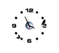 GXMDSGZ Orologio da parete digitale fai da te 3D, piccolo, fresco, decorazione murale, semplice(Black)