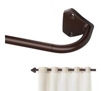 GXOACKJ Brown Curtain Rods for Windows 28 to 48 inch, 5/8 inch Adjustable Wrap Around Blackout Curtain Rods for Bedroom & Outdoor