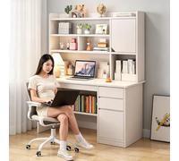 GXQFC Postazione Di Lavoro per PC per Lavorare e Studiare, Bianco Scrivania Moderna Per Casa e Ufficio con Ripiano, Tavolo da Studio 120x45x165cm