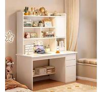 GXQFC Scrivania per Casa e Ufficio Bianco, Scrivania Computer PC Portatile con Cassetto e Ripiano Portaoggetti, Moderna Scrivania in Legno 120x45x165cm
