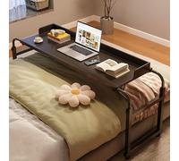 GXQFC Scrivania per Computer Portatile Altezza Regolabili 65-95CM, Tavolino Mobile 115 × 45 cm Tavolo Infermieristico a Croce Tavolino da Letto Divano per la Lettura/Colazione (Nera)