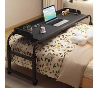 GXQFC Scrivania Portatile, Tavolo da Tavolo Tavolino Regolabile 115-210cm con 4 Rotelle Bloccabili Tavolo Sopraelevato Carrello per Laptop per Ufficio Camera da Letto per Divano/Letto(Color:Nero)