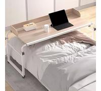 GXQFC Scrivania Portatile, Tavolo da Tavolo Tavolino Regolabile 115-210cm con 4 Rotelle Bloccabili Tavolo Sopraelevato Carrello per Laptop per Ufficio Camera da Letto per Divano/Letto(Color:Legno)