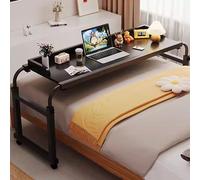 GXQFC Scrivania sopra Il Letto, Scrivania per Laptop con Rotelle Tavolo sopra Il Letto Larghezza Regolabile 110-210cm E Regolabile in Altezza 65-95cm per la Lettura/Colazione(Color:Nero)