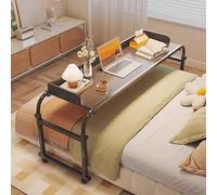 GXQFC Tavolino da Salotto Scrivania Portatile, Tavolino per Laptop con 4 Ruote Bloccabili 115-210CM per la Lettura/Colazione per Letto o Divano a Rotelle(Color:Nero)