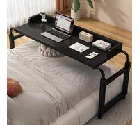 GXQFC Tavolo per Laptop Scrivania, sopra Il Letto Scrivania per Computer Altezza Regolabili 65-95CM Vassoio per Alimenti Scrivania Tavolo con 4 Ruote per la Lettura/Colazione(Color:Nero)