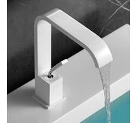 GXRQLHYZ Rubinetti for Bagno Supporto Singolo Rubinetto for Acqua monoforo Cascata Nero Bagno Lavandino for Vasca Caldo e Freddo for lavabo