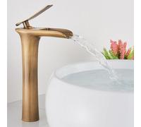 GXRQLHYZ Rubinetti for lavabo in Cromo Bianco Rubinetto for Bagno a Cascata Miscelatore monocomando for con Acqua Calda e Fredda for Vasca da Gru for Bagno(High Antique Brass)